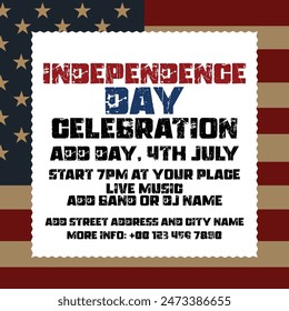 Independence day celebration flyer  poster or social media post design