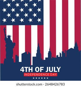 Independence Day celebration holiday vector art banner poster card and social media post template design. new concepts anniversary background for the 4th of July. 