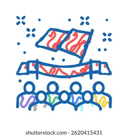 independência dia celebração desfile ícone doodle esboço vetor. independência dia celebração desfile sinal. símbolo isolado ilustração