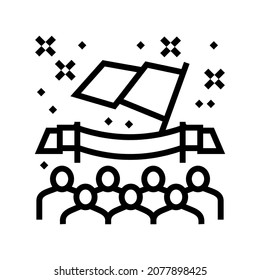 independence day celebration parade line icon vector. independence day celebration parade sign. isolated contour symbol black illustration