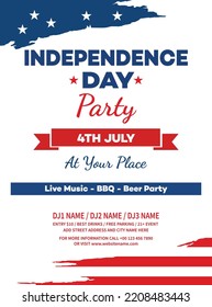 independence day celebration party poser flyer or social media post template design