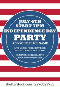 Independence day celebration party poster flyer or social  media post design