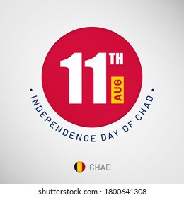 Independence day in Chad celebration on 11th August, Artistic typographic background for social media website promotion