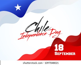 Independence Day of Chile Background Design with waving pattern and text 18 September. 