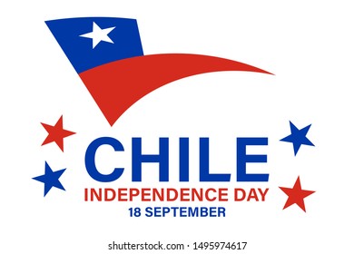 Independence day of Chile. September 18. Flag and Patriotic Banner. Poster, card, banner, background design. Vector illustration eps 10