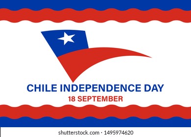 Independence day of Chile. September 18. Flag and Patriotic Banner. Poster, card, banner, background design. Vector illustration eps 10