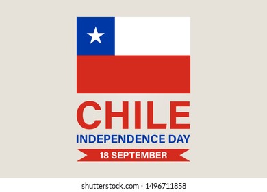 Independence day of Chile. September 18. Flag and Patriotic Banner. Poster, card, banner, background design. Vector illustration eps 10