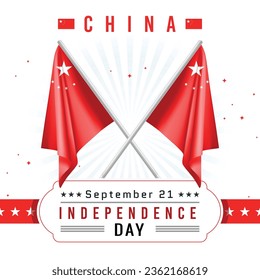 Independence Day of China with Flag