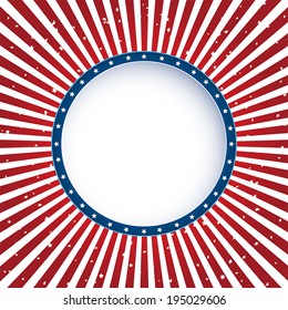Independence day circle background with red lines, illustration.