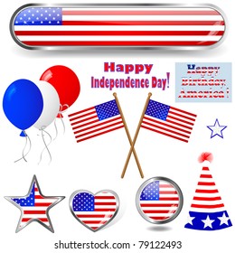 Independence Day. Collection of design elements. eps10 Vector.