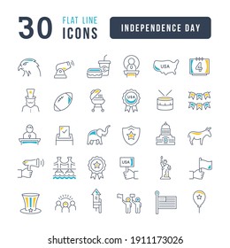 Independence Day. Collection of perfectly thin icons for web design, app, and the most modern projects. The kit of signs for category Holidays.