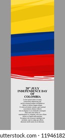 Independence day of Colombia vector illustration. Suitable for greeting card, poster and banner. 