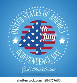Independence day colorful card design, vector illustration.