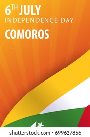 Independence day of Comoros. Flag and Patriotic Banner. Vector illustration