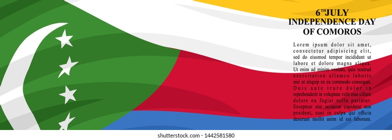 Independence Day of Comoros vector illustration. Suitable for greeting card, poster and banner.