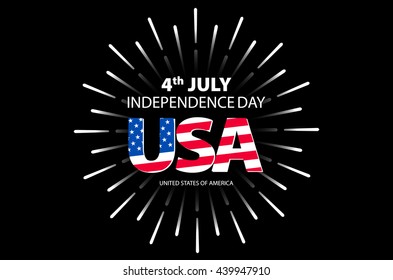 Independence day concept. 4th July independence day with fireworks background. vector art
