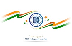 Independence Day Concept With Tricolor. Happy Independence Day. Greeting Card Design For Indian Independence Day.