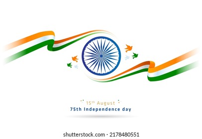 independence day concept with tricolor. Happy independence day. Greeting card design for Indian independence Day.