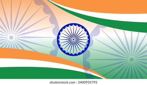 independence day concept with tricolor. Happy independence day. Greeting card design for Indian independence Day.