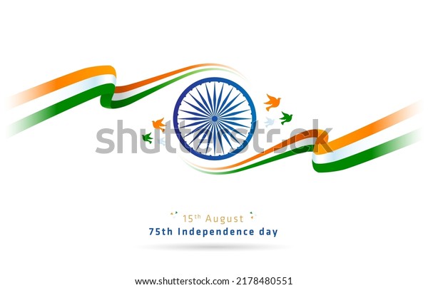 independence day\
concept with tricolor. Happy independence day. Greeting card design\
for Indian independence\
Day.