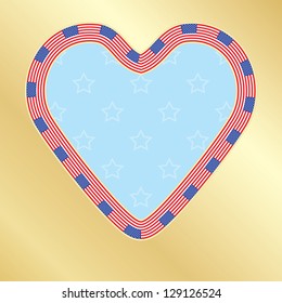 Independence Day congratulation card with heart made of flags