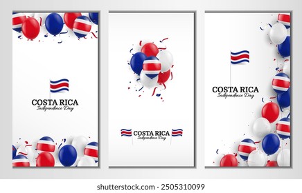 Independence Day in Costa Rica. Banner set. Vector Illustration. 
