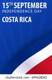 Independence day of Costa Rica. Flag and Patriotic Banner. Vector illustration