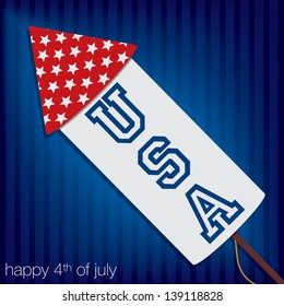 Independence Day cracker card in vector format.