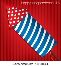 Independence Day cracker card in vector format.