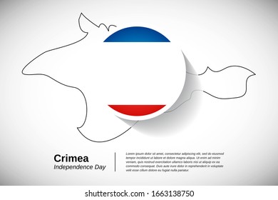 Día de la Independencia de Crimea. Elegante fiesta nacional de Crimea con elementos de diseño de mapas y bandera del país en círculo. Tarjeta de felicitación moderna, ilustración vectorial banner.