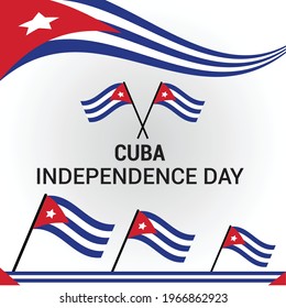 independence day of Cuba greeting background with wavy flag illustration.
