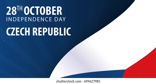 Independence day of Czech Republic. Flag and Patriotic Banner