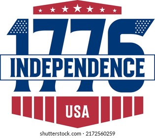 Independence day date. Independence Day in the form of the lettering and the colors of the USA