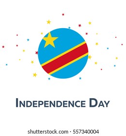 Independence day of Democratic Republic of the Congo. Patriotic Banner. Vector illustration
