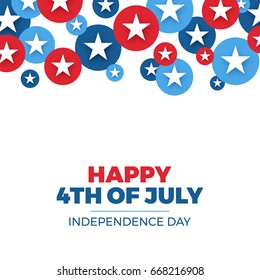 Independence day design. Holiday in United States of America, celebrate 4th of July, star buttons, vector illustration