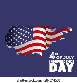 Independence day design over blue background, vector illustration