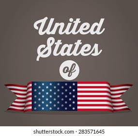 Independence day design over brown background, vector illustration