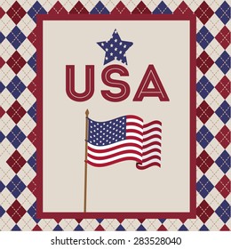 Independence day design over colored background, vector illustration