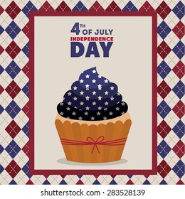 Independence day design over colored background, vector illustration