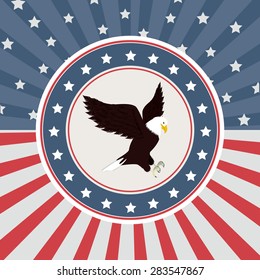 Independence day design over colored background, vector illustration