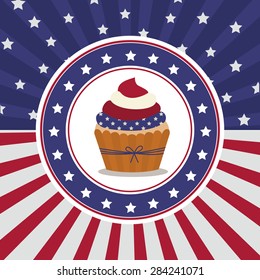Independence day design over colored background, vector illustration