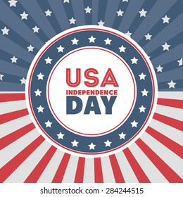 Independence day design over colored background, vector illustration