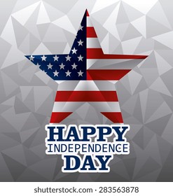 Independence day design over gray background, vector illustration.