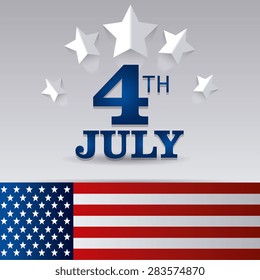Independence day design over gray background, vector illustration.