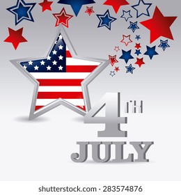 Independence day design over gray background, vector illustration.