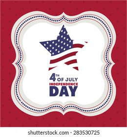 Independence day design over red background, vector illustration