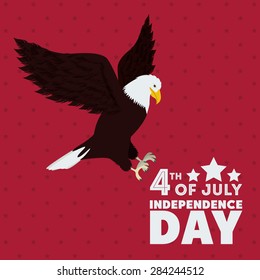 Independence day design over red background, vector illustration