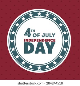 Independence day design over red background, vector illustration