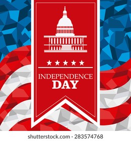 Independence day design over usa flag background, vector illustration.