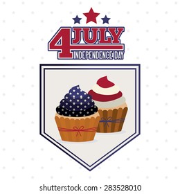 Independence day design over white background, vector illustration